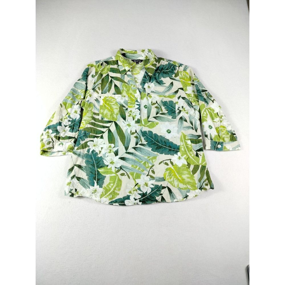 Unique Spectrum Top Women's Large Floral Camp Shirt Cottagecore Prairiecore